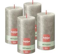Bolsius - Bougies pilier rustiques scintillantes - Champagne - 13 x 7 cm - Lot de 4 - Longue durée de combustion de 60 heures - Ne coulent pas - Bougies non parfumées