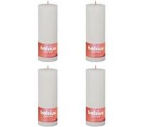 Bolsius Bougies pilier rustiques Shine 4 pcs 190x68 mm Blanc nuageux Blanc G