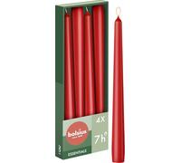 Bolsius - Bougies pointues - Rouge - 12 pièces - 245 x 24 mm