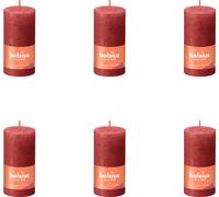 Bolsius - Bougies rustiques - 100/50 - 1 par paquet - Rouge tendre - Pack avantage - 6 pièces