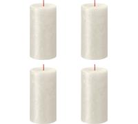 Bolsius Bougies rustiques Shimmer 4 pcs. 130x68 mm ivoire