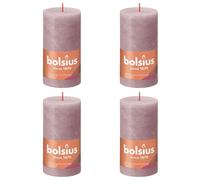 Bolsius Bougies rustiques Shine 4 pcs. 130x68 mm rose cendré