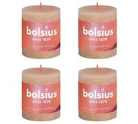 Bolsius Bougies rustiques Shine 4 pcs. 80x68 mm rose brumeux