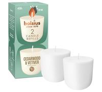 Bolsius CleanLight Recharge - Bois de Cèdre & Vétiver - 2 pièces - 24h - Cire végétale naturelle - Concept durable
