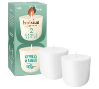 Bolsius CleanLight Recharge - Cyprès & Ambre - 2 pièces - 24h - Cire végétale naturelle - Concept durable