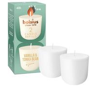 Bolsius CleanLight Recharge - Vanille & Fève Tonka - 2 pièces - 24h - Cire végétale naturelle - Concept durable