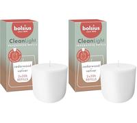 Bolsius,CleanLight Refill,Bougie parfumée rechargeable,Recharge,2 pièces,Bois de cèdre et vétiver,Durée de combustion 20 heures,avec des extraits naturels,Cire végétale naturelle,Sans huile de palme