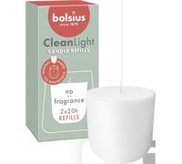 Bolsius CleanLight Zero - Recharge sans parfum - 2 pièces - 20h - Cire végétale naturelle - Sans huile de palme