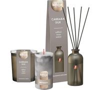 Bolsius - coffret assorti - Carrara Silk - gris - bougie parfumée - bâtonnets parfumés - bougie en marbre - décoration - sans huile de palme