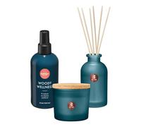 Bolsius - Coffret assorti - Woody Wellness - bâtonnets parfumés - bougie parfumée - spray d'ambiance