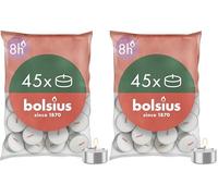 Bolsius D-Light - Lot de 90 Bougies Chauffe-Plat - Dans un Sachet - Durée de Combustion: 8 Heures - Décoratives - Blanches - Contient de la Cire Végétale Naturelle - Sans Huile de Palme