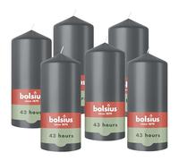 Bolsius - Essentials - Bougie cylindrique lisse - grise - 13 cm - Bougies décoratives - Contient de la cire végétale naturelle - Sans huile de palme