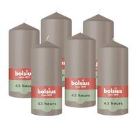 Bolsius - Essentials - Bougie cylindrique lisse - taupe - 13 cm - Bougies décoratives - Contient de la cire végétale naturelle - Sans huile de palme