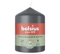 Bolsius - Essentials - Bougie Pilier - Gris - 8cm - 6 Pièces - Bougie Décorative - Contient Cire Végétale Naturelle - sans Huile de Palme