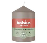 Bolsius - Essentials - Bougie Pilier - Pastel Taupe- 8cm - 6 Pièces - Bougie Décorative - Contient Cire Végétale Naturelle - sans Huile de Palme