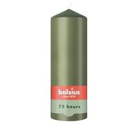 Bolsius - Essentials - Bougie Pilier - Vert Olive - 20cm - 6 Pièces - Bougie Décorative - Contient Cire Végétale Naturelle - sans Huile de Palme