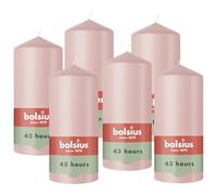 Bolsius - Essentials - glatte Stumpenkerze - Aschrosa - 13 cm - 6 Stück - Dekorative Kerzen - Enthält natürliches Pflanzenwachs - Ohne Palmöl