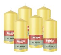 Bolsius - Essentials - glatte Stumpenkerze - Gelb - 13 cm - 6 Stück - Dekorative Kerzen - Enthält natürliches Pflanzenwachs - Ohne Palmöl