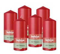 Bolsius - Essentials - glatte Stumpenkerze - Rot - 13 cm - 6 Stück - Dekorative Kerzen - Enthält natürliches Pflanzenwachs - Ohne Palmöl
