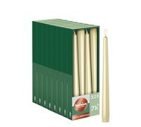 Bolsius Essentials Lot de 32 bougies pointues lisses - Argent métallisé - 24,5 cm - Bougies décoratives - Sans huile de palme