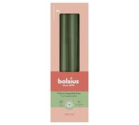 Bolsius - Essentials Lot de 32 bougies pointues lisses - Vert métallisé - 24,5 cm - Bougies décoratives - Sans huile de palme