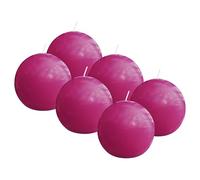 Bolsius Essentials - Lot de 6 bougies - rondes lisses - Rose fuchsia - Brillant - 7 cm - 16 heures - Bougies décoratives - Sans huile de palme - Avec cire végétale naturelle