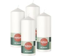 Bolsius - Lot de 4 bougies piliers lisses - Blanc - 15 x 6 cm - Pour la maison - combustion 42 heures - Sans parfum - 5% Cire végétale naturelle - Sans huile de palme