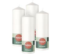 Bolsius - Lot de 4 bougies piliers - Blanc - 20 x 7 cm - Bougies décoratives d'intérieur - Combustion de 75 heures - Sans parfum - 5% cire végétalienne naturelle - Sans huile de palme