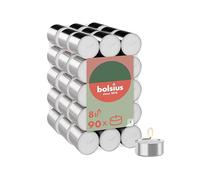 Bolsius - Lot de 90 bougies chauffe-plat - 8 heures de combustion - Blanc - Longueur de combustion - Bougies décoratives ménagères - Sans huile de palme - Combustion propre