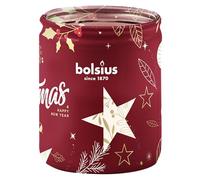 Bolsius Kerze im Glas mit Aufdruck - 82 x 68 mm - Cranberry - Ohne Palmöl
