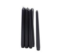 Bolsius Lot de 10 bougies coniques anti-goutte Noir 25 cm 7,5 heures