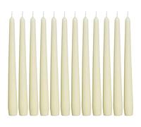 BOLSIUS Lot de 12 bougies coniques ivoire non parfumées, sans goutte, combustion propre, bougies de dîner sans fumée pour mariage, décoration d'intérieur, fête, restaurant, spa, église, 25,4 cm
