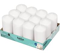 BOLSIUS Lot de 12 bougies pilier blanches 2,75 x 12,7 cm Bougies non parfumées Bougies de dîner sans fumée Parfaites pour les mariages, les fêtes et les occasions spéciales