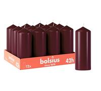 Bolsius - Lot de 12 bougies piliers lisses - Blanches - 15 x 6 cm - Décoratives - Durée de combustion 42 heures - Non parfumées - Contient de la cire végétale naturelle - Sans huile de palme
