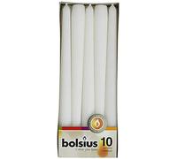 Bolsius Lot de 2 boîtes de 10 bougies coniques blanches