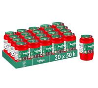 Bolsius - Lot de 20 bougies funéraires - Rouge - Durée de combustion: 2 jours - Bougie de condoléances et mémorial