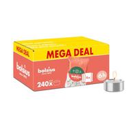 Bolsius - Lot de 240 bougies chauffe-plat - 6 heures de combustion - Blanc - Contient de la cire végétale naturelle - Longueur de combustion - Bougies décoratives ménagères - Sans huile de palme