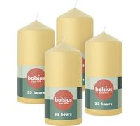 Bolsius - Lot de 4 bougies pilier - Beige - 12 x 6 cm