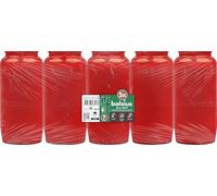 Bolsius - Lot de 5 lampes funéraires pour tombe - Lumière rouge - Longue durée de combustion : 85 heures - Bougies funéraires et bougies commémoratives