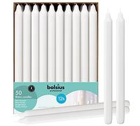 Bolsius Lot de 50 bougies de table blanches 290/22