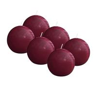 Bolsius - Lot de 6 - bougies rondes lisses - Rouge brillant - 7 cm - 16 heures - Bougies décoratives - Sans huile de palme - Avec cire végétale naturelle