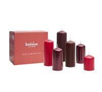 Bolsius - Lot de 6 bougies - Rouge - Bougies décoratives - Contient de la cire végétale naturelle - Sans huile de palme