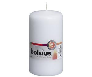 BOLSIUS Lot de 8 bougies pilier de qualité - 130 x 70 mm - Blanc