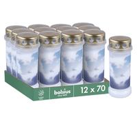 BOLSIUS - Lumière funéraire - Brûleur permanent - Blanc - N° 6 - Lot de 12 - Avec motif - Ciel - Durée de combustion jusqu'à 70 heures