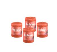 Bolsius - Lumière rustique - Orange - 8 cm - 4 pièces