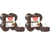 Bolsius Maxi Lights Lot de 16 lampes en bois d'oud 8 heures Cire Marron Taille unique