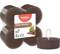Bolsius - True Scents - Lot de 8 Bougies Chauffe-Plat Maxi Parfum - Oud Wood - Longue durée de Combustion de 8 Heures - Extraits naturels - Cire végétalienne - sans Huile de Palme
