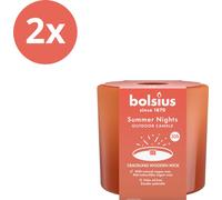 Bolsius - Nuits d'été - Mèche en bois - 80/90 - Terracotta - Pack avantage - 2 pièces