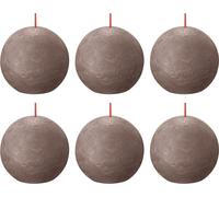 Bolsius Rustic Ball Candles Shine 6 pcs. 76x71 mm Taupe rustique