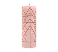 Bolsius Rustic Blunt Candle 19X6.8 cm Misty Pink With Print